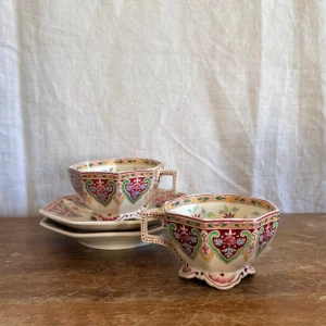 2 cups and saucers Sarreguemines Peking